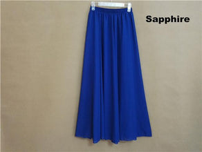 Long Skirt Elegant Style Women Pastel Volume Candy Coloured Pleated Chiffon Maxi Skirts - Fab Getup Shop