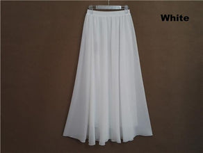 Long Skirt Elegant Style Women Pastel Volume Candy Coloured Pleated Chiffon Maxi Skirts - Fab Getup Shop