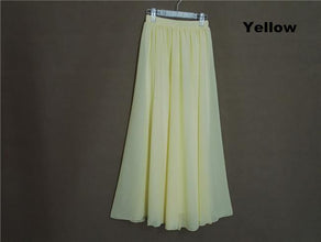 Long Skirt Elegant Style Women Pastel Volume Candy Coloured Pleated Chiffon Maxi Skirts - Fab Getup Shop