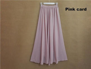 Long Skirt Elegant Style Women Pastel Volume Candy Coloured Pleated Chiffon Maxi Skirts - Fab Getup Shop