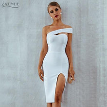 Adyce Bodycon Bandage Dress Women Vestidos Verano Summer Sexy Elegant White Black One Shoulder Midi Celebrity Party Dresses - Fab Getup Shop