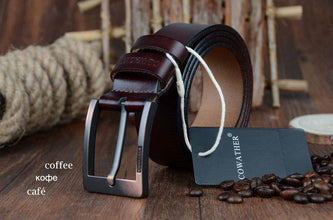 COWATHER  Newest designer belts men  cow genuine leather vintage pin buckle ceinture mens belts luxury XF003-4 - Fab Getup Shop