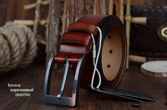 COWATHER  Newest designer belts men  cow genuine leather vintage pin buckle ceinture mens belts luxury XF003-4 - Fab Getup Shop