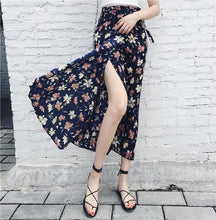 25 Colors  Bohemian High Waist Floral Print Summer Skirts Womens Boho Asymmetrical Chiffon Skirt Maxi Long Skirts - Fab Getup Shop