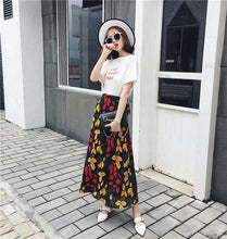 25 Colors  Bohemian High Waist Floral Print Summer Skirts Womens Boho Asymmetrical Chiffon Skirt Maxi Long Skirts - Fab Getup Shop