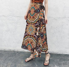 25 Colors  Bohemian High Waist Floral Print Summer Skirts Womens Boho Asymmetrical Chiffon Skirt Maxi Long Skirts - Fab Getup Shop