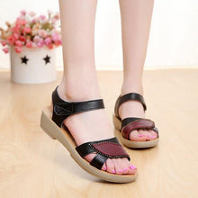 summer new fashion sandals slope with middle-aged non-slip flat comfortable old shoes large size women - Fab Getup Shop