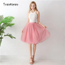 5 Layers 65cm Midi Tulle skirt Gothic High Waist Pleated Skirts - Fab Getup Shop