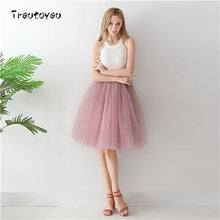 5 Layers 65cm Midi Tulle skirt Gothic High Waist Pleated Skirts - Fab Getup Shop