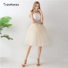 5 Layers 65cm Midi Tulle skirt Gothic High Waist Pleated Skirts - Fab Getup Shop