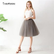 5 Layers 65cm Midi Tulle skirt Gothic High Waist Pleated Skirts - Fab Getup Shop