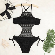 One Piece Cross Back Lace Swimwear