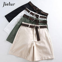 All-match 4 Solid Color Sashes Casual Women Shorts A-line High Waist Slim Summer Shorts Feminino Chic S-XXL - Fab Getup Shop