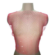 Festival Queen  Diamonds Mesh Cropped Tank Top Women Summer Cover Up Bikini See Through Rhinestone Net Party Club Crop Top - Fab Getup Shop