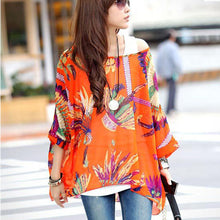 Flower Printed Bogemin Loose Tops Tees