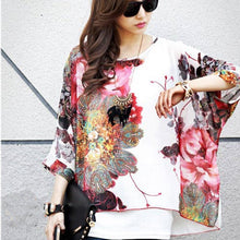 Flower Printed Bogemin Loose Tops Tees