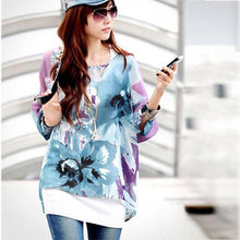 Fashionable Batwing Sleeve O-neck Chiffon Blouses