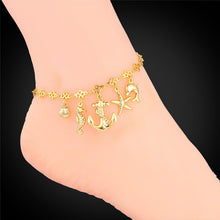 Ocean Cute Platinum Gold Plated Ankle Bracelet