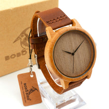 Luxury Men's Round Wood Color Wristwatch