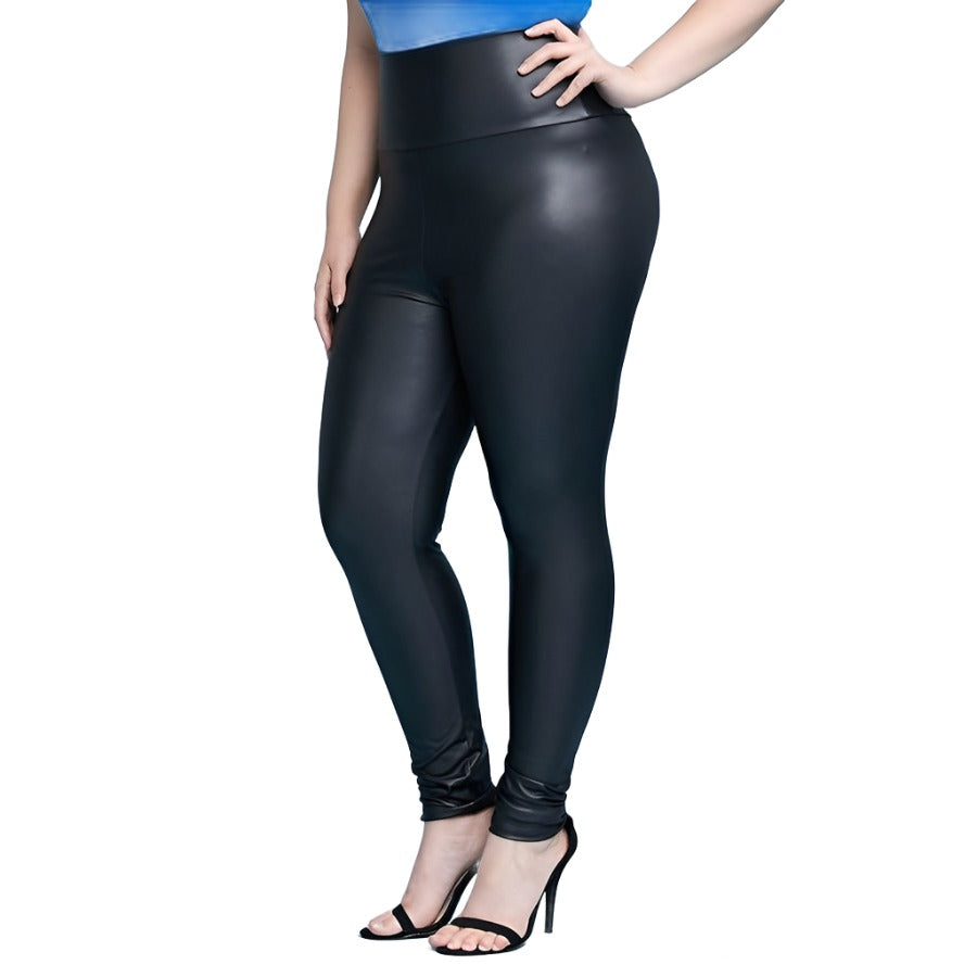 My Myself and I Faux Leather Wide Waistband Leggings Simply Me Boutique  Sezzle