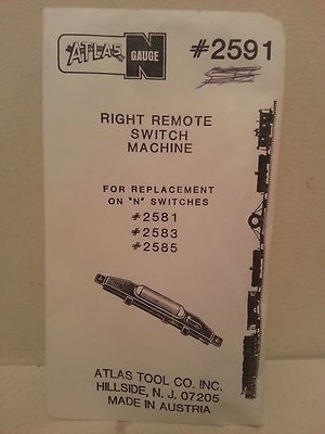 Atlas 2591 N Code 80 Remote Switch Rh Trainz