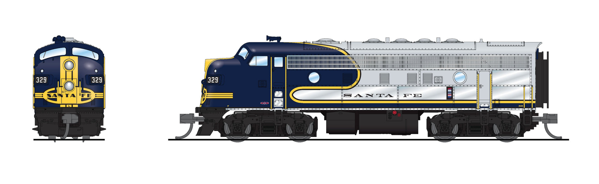 Broadway Limited 9072 N ATSF EMD F3A Diesel Locomotive No-Sound/DCC-Re ...