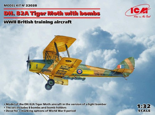 ICM 32035 1:32 DH82A Tiger Moth British Training Aircraft Plastic