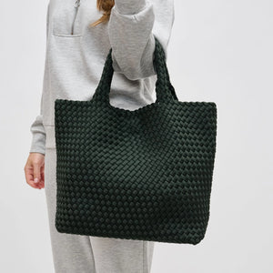 WOVEN MEDIUM TOTE, OLIVE GREEN - CHAKARR