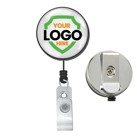 Heavy Duty Retractable Badge Reel - No Twist B-REEL I'd Card Holder w/Strong Pull Cord and Swivel Alligator Clip with Teeth - Slot Hole Snap Strap