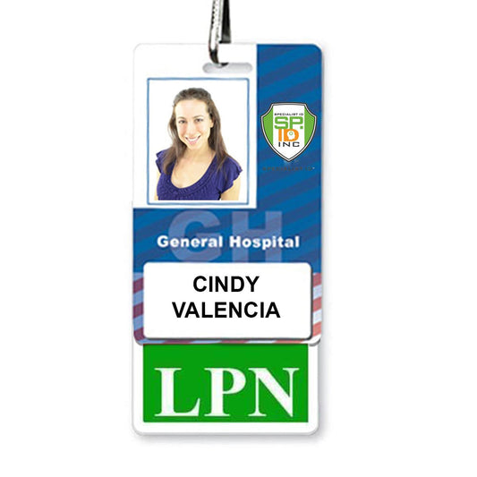 LVNhorizontal Badge Buddy with Green Border