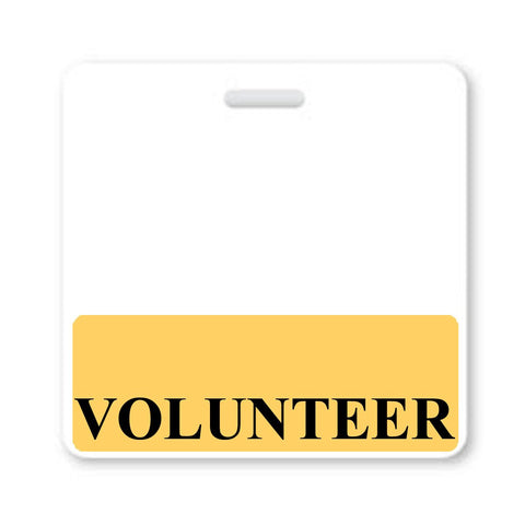 Volunteer horizontal badge buddy with yellow border 