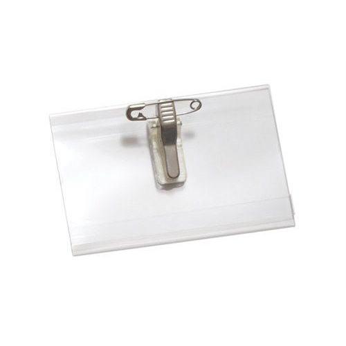 Clear Rigid Vinyl Name Tag Holder W/ Pin/Clip Combo 2 1/2" X 4" 1825