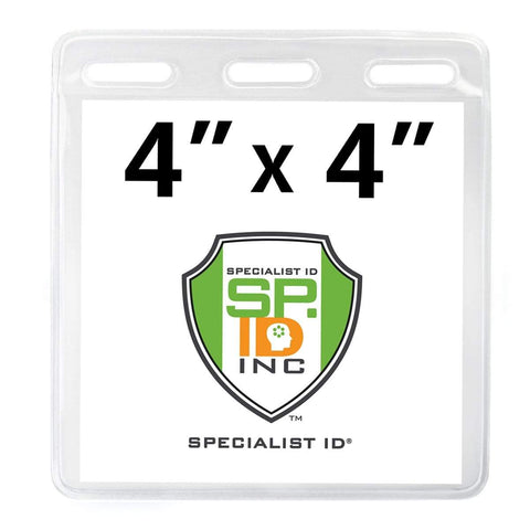 4 x 3 Horizontal Event Badge Holder with Clothing Friendly Bulldog Clip - Clear Vinyl, Horizontal & Durable (SPID-1440)