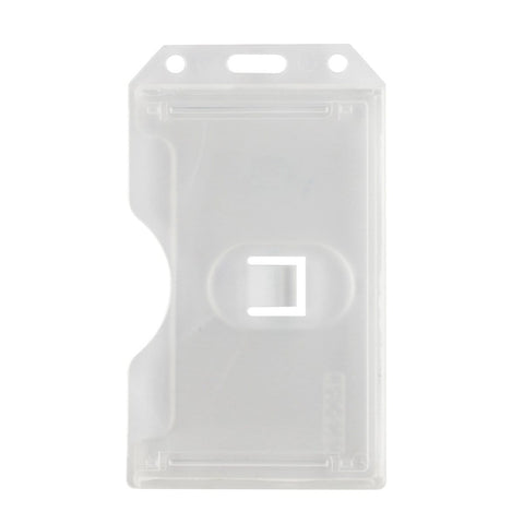 6 Pcs Extra Thick ID Card Badge Holder, Vertical Clear PVC Card Holder with Wate