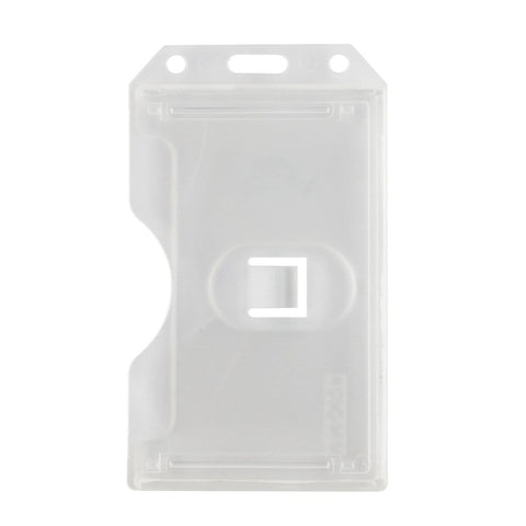 Frosted Rigid Plastic Horizontal Half Card ID Badge Holders - Hard Plastic  Easy Access Swipe Card Holders by Specialist ID