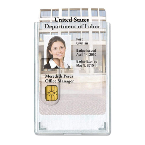 RFID Blocking ID Badge Holder RFID Safe CAC Card Protector id Holder for 2  Cards for twic Card piv Credentials hspd 12 fed id Card lincpass Smart Card