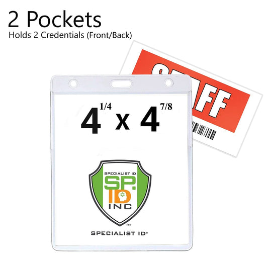 3 5/8 x 5 Special Event Badge & Credential Badge Holder with Business Card Pocket On Back (p/n 306-2P46)