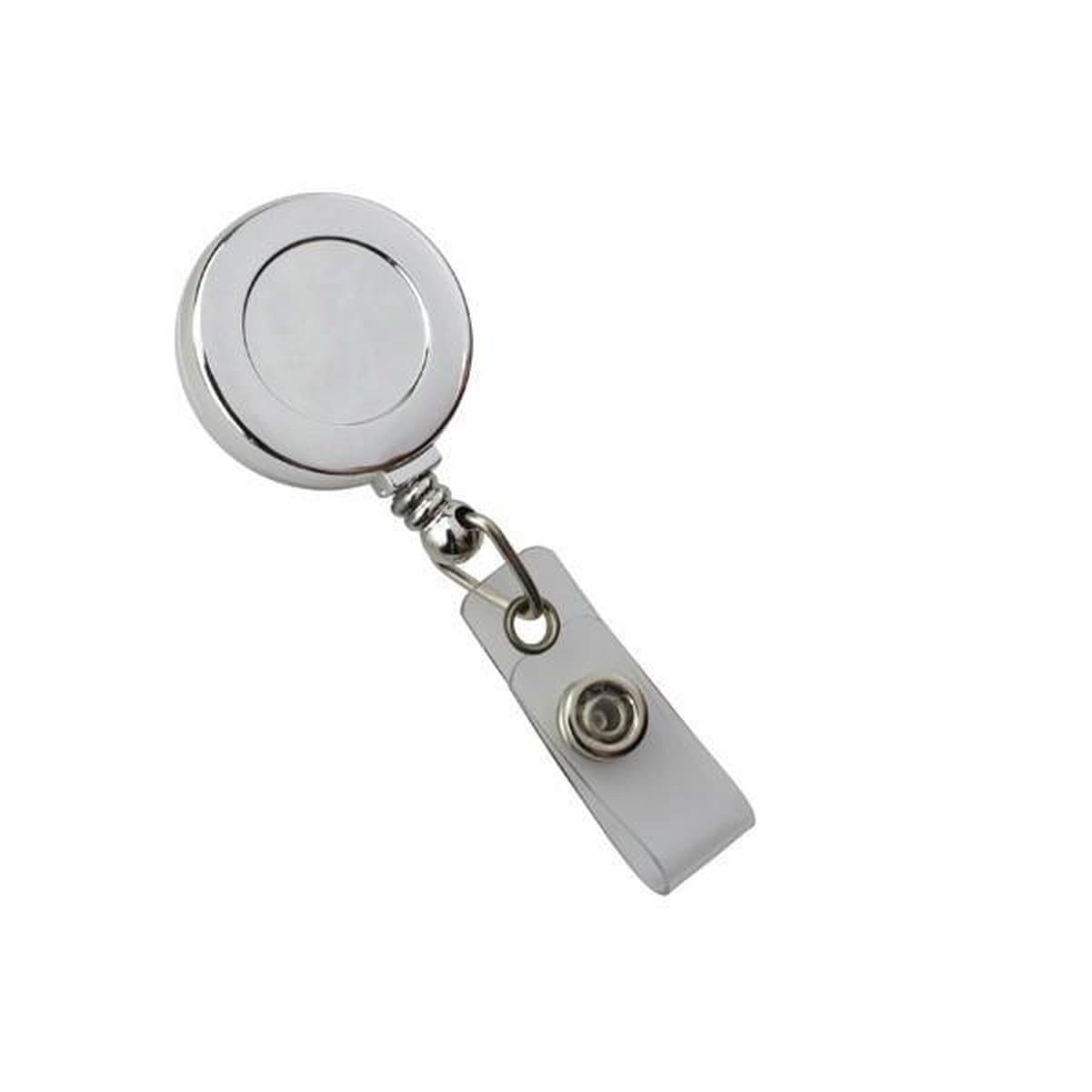 Chrome Plastic Badge Reel With Clear Vinyl Strap and Belt Clip (P/N ...