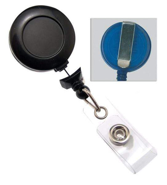 Black No Twist Badge Reel with a Swivel Spring Clip (P/N 2120-7640) and  more No-Twist Badge Reels W/ Swivel Spring Clip at