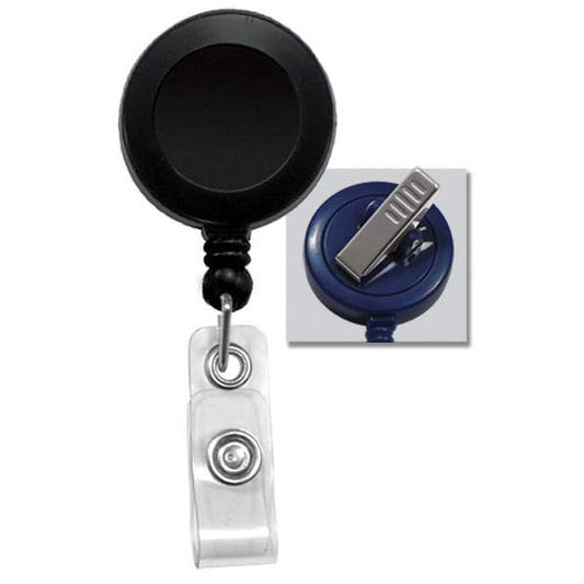 Translucent Badge Reel With Swivel Clip And Vinyl Strap Clip (P/N