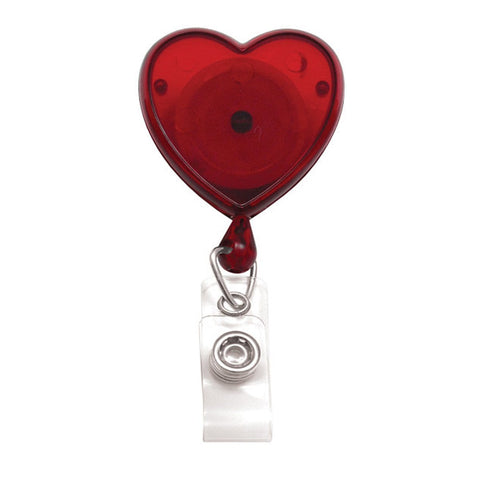 Retractable Badge Holder Red Heart Stethoscope Personalized Name