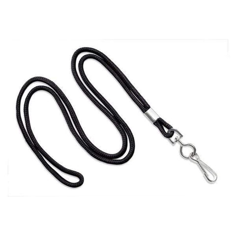 Black Open Ended Event Lanyard with 2 Bulldog Clips 2140-6001