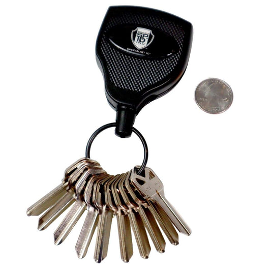 Heavy Duty Badge Reel with Chain & Belt Clip - Strong All Metal Retractable Keychain for Keys and Badges (2120-3325)