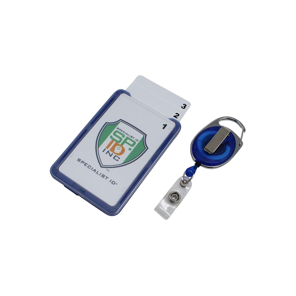 Hard Plastic 3 Card Badge Holder with Badge Reel – SpecialistID.com