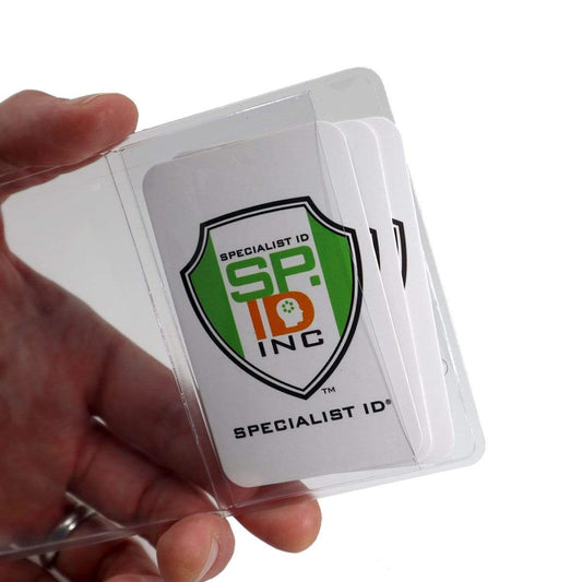 Specialist ID Vertical Top Load Three Card Badge Holder - Hard Plastic with  Heavy Duty Breakaway Lan…See more Specialist ID Vertical Top Load Three