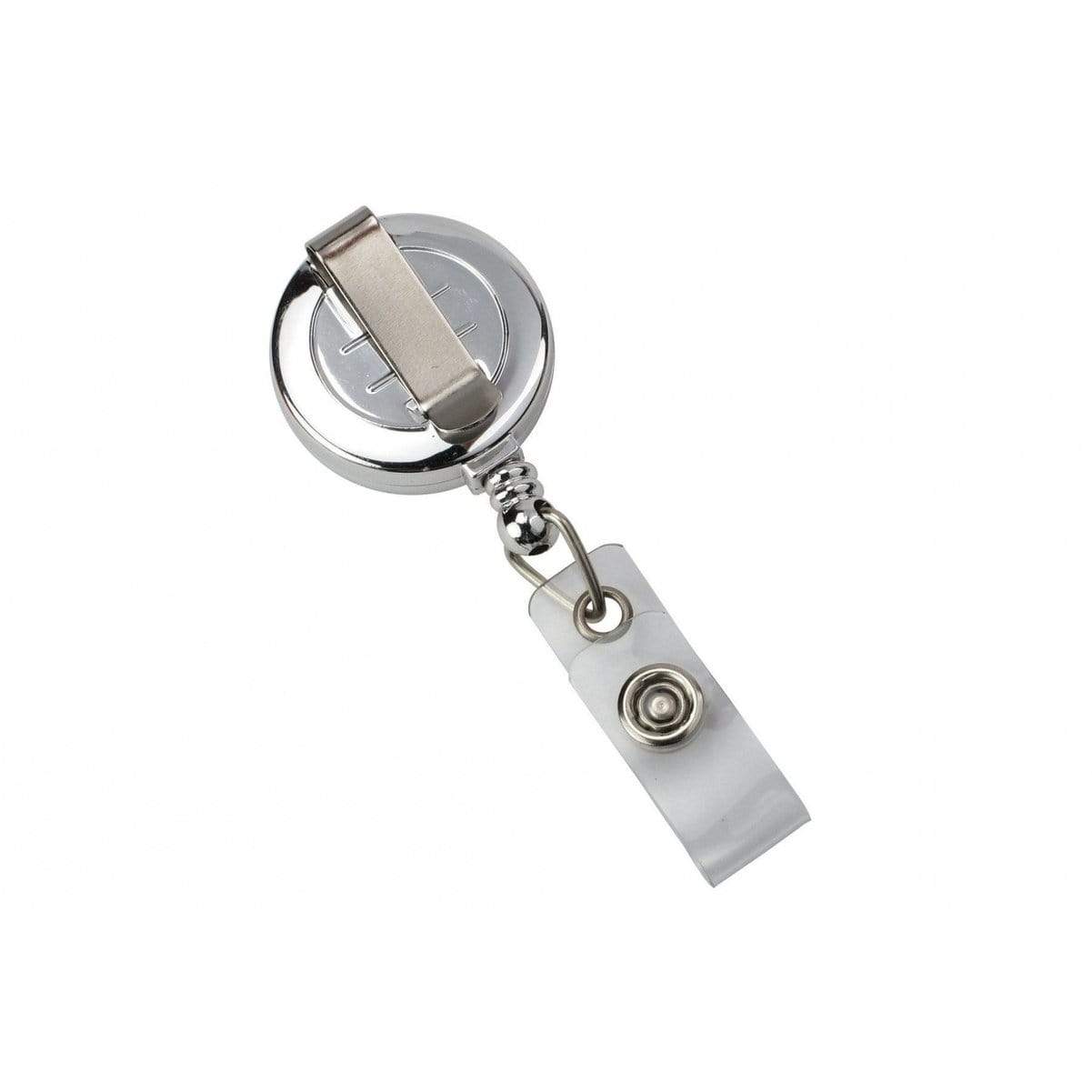 Chrome Plastic Badge Reel With Clear Vinyl Strap and Belt Clip (P/N ...