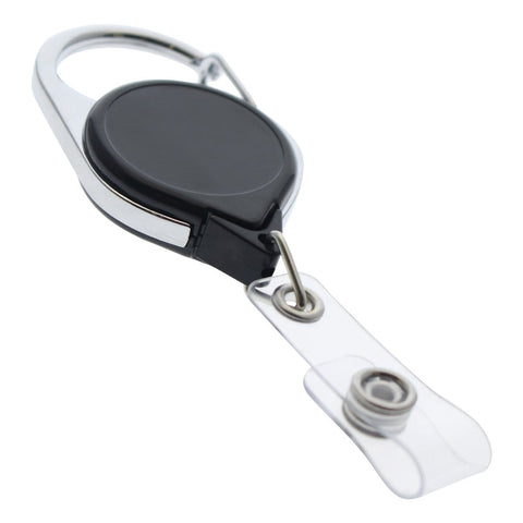 2pcs Retractable Badge Reel with Carabiner Reel Clip Key Ring Retractable ID  Card Holder Key Chain