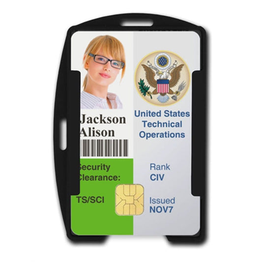 ID Stronghold Secure Badgeholder Classic 1 Card ID Badge Holder with Lanyard and Retractable Reel - RFID Blocking Badge Holder Made in The USA