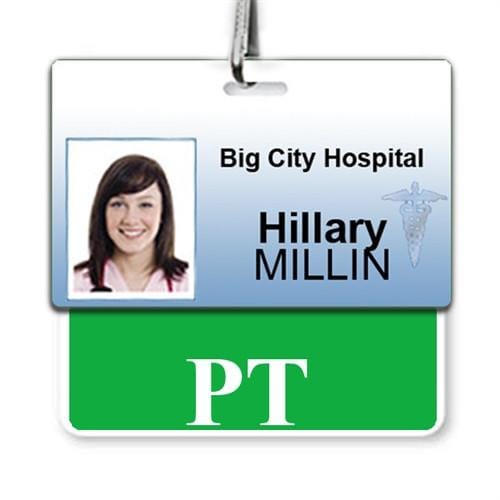 Physical Therapist Horizontal Badge Buddy with Green Border and more  Hospital Badge Buddies at