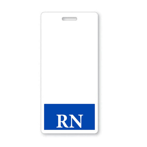 Clear Rn Badge Buddy Vertical with Color Border for Registered Nurses - Double Sided Print